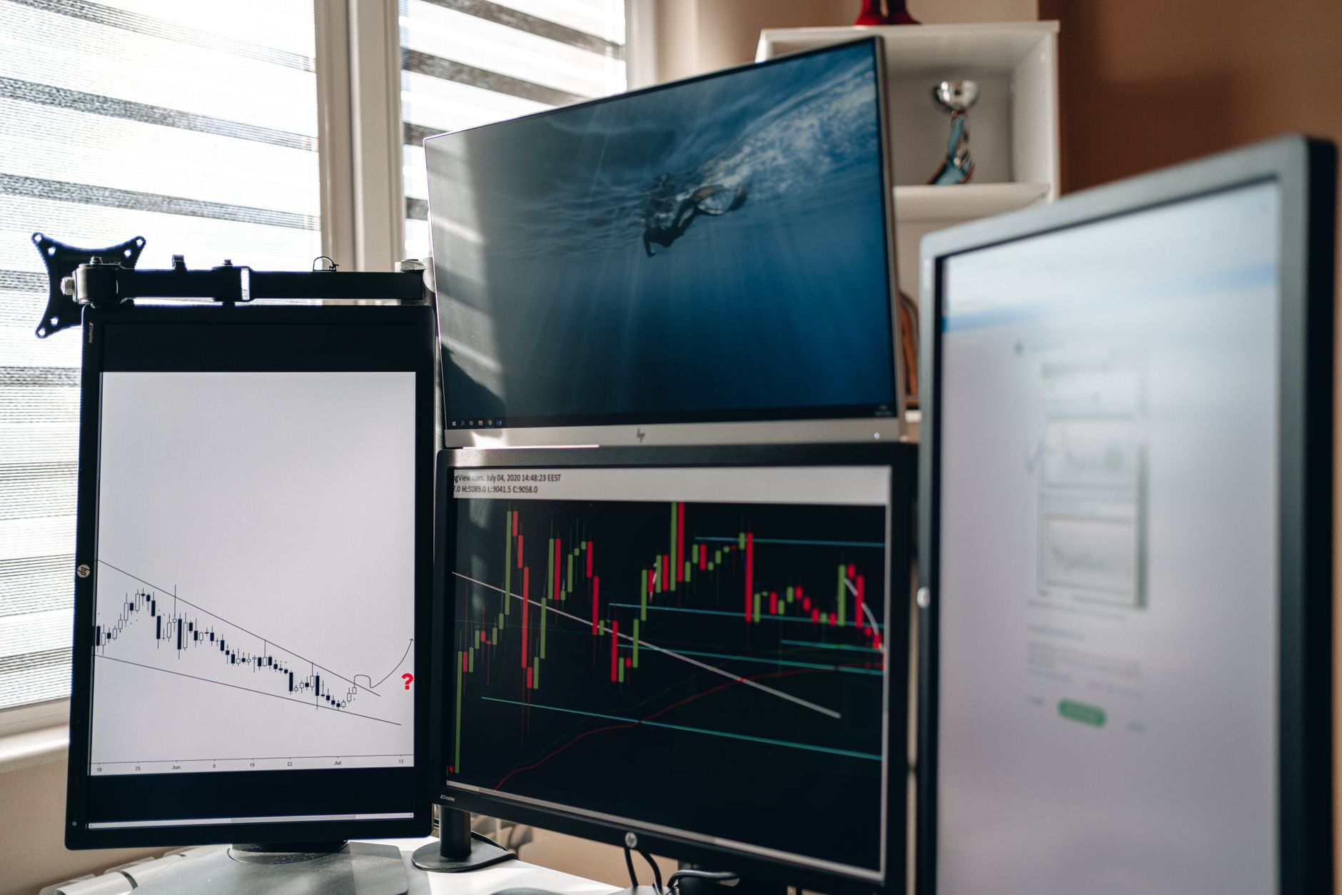 Complex charts on a monitor reflecting rigorous valuation work